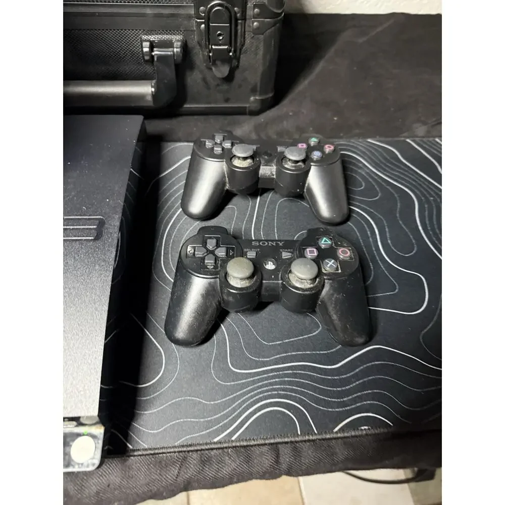 Sony PlayStation 3 PS3 Slim CECH-2101A Console With 14 Games And Two Controllers